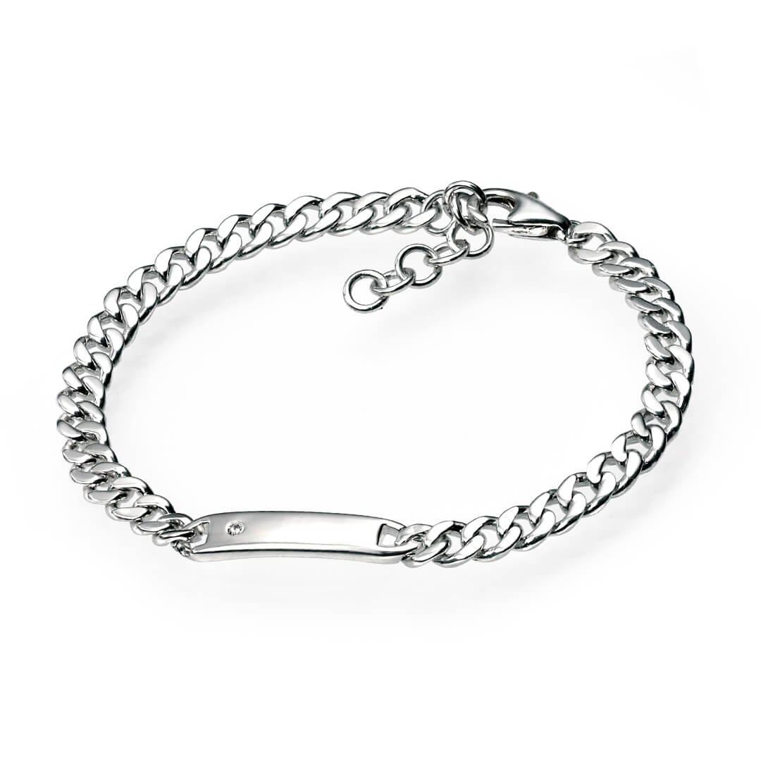 D For Diamond ID-armbandje met diamant