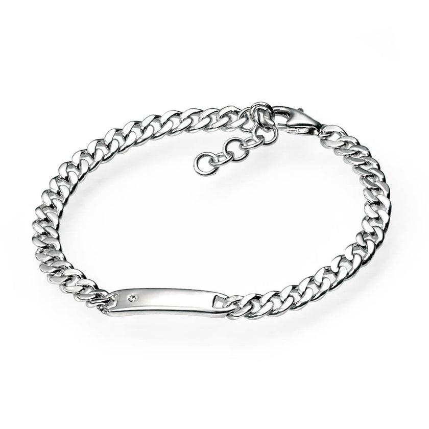 D For Diamond ID-armbandje met diamant