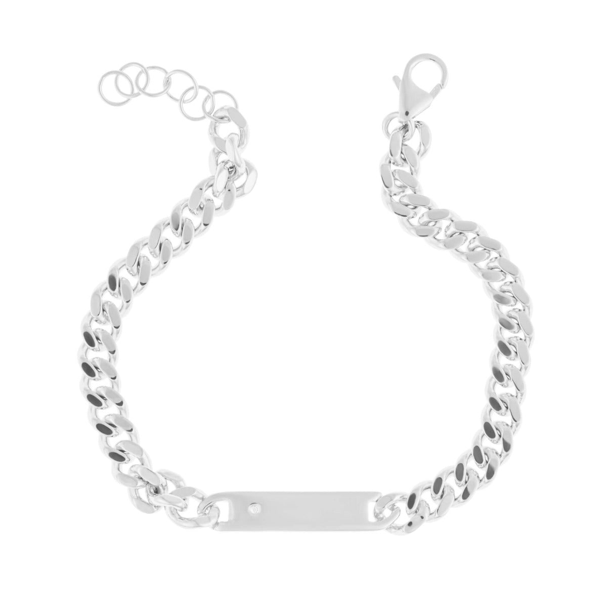 D For Diamond ID-armbandje met diamant