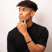 Fred Bennett Black IP Detailed Cuff Bangle