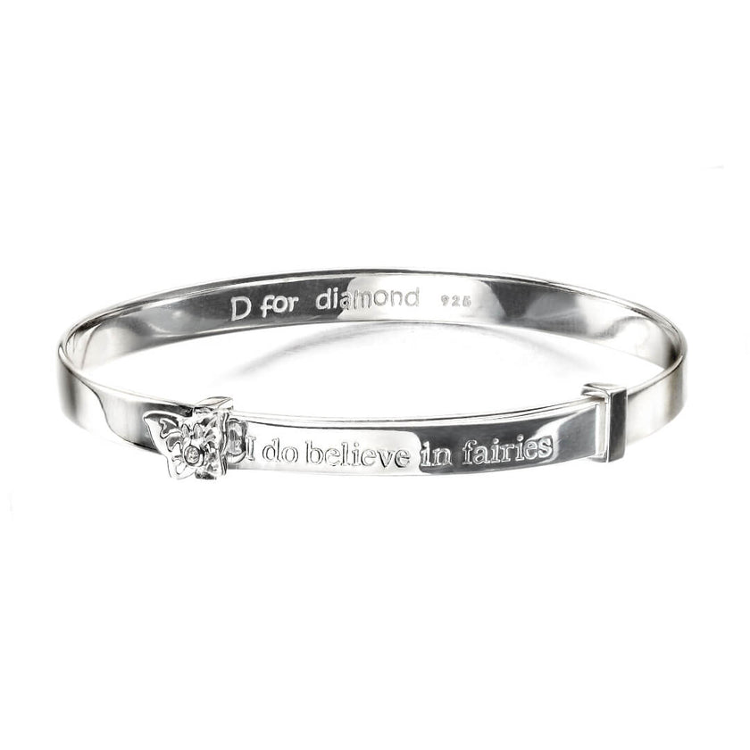 D For Diamond I Do Believe in Fairies' Expanding Bangle with Diamond