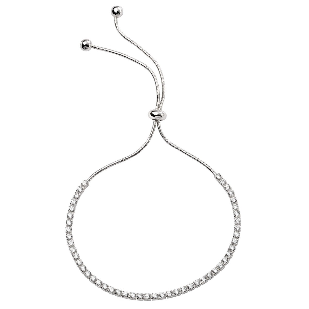 Beginnings Adjustable Chain Toggle Bracelet with Cubic Zirconia