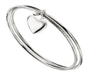 Beginnings Diamond Cut Double Bangle with Heart Tag
