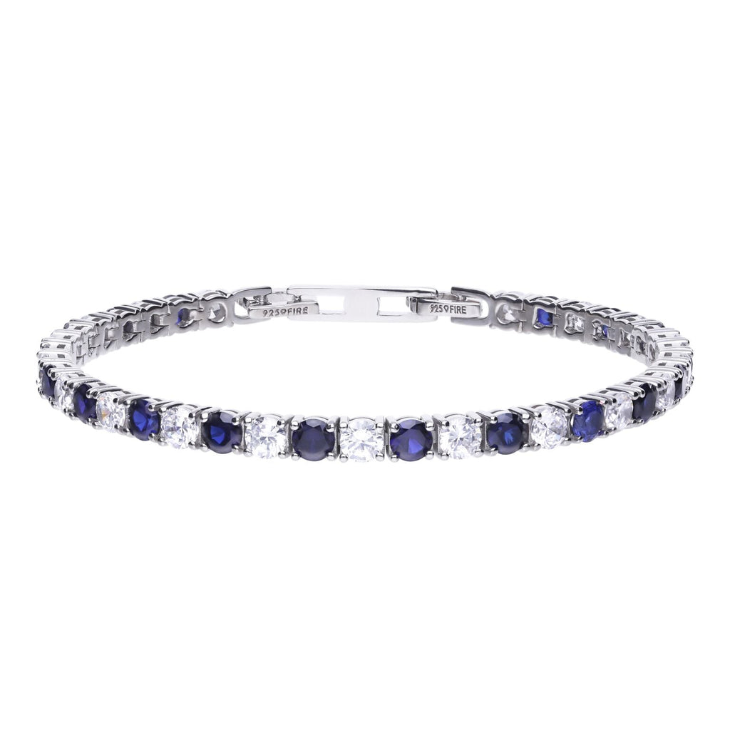 Diamonfire Two Tone Zirconia Tennis Bracelet