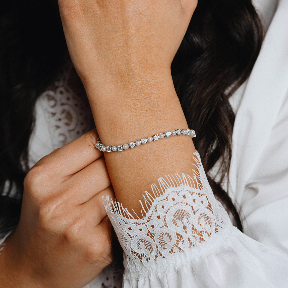 Diamonfire Parel en Zirkonia Tennisarmband