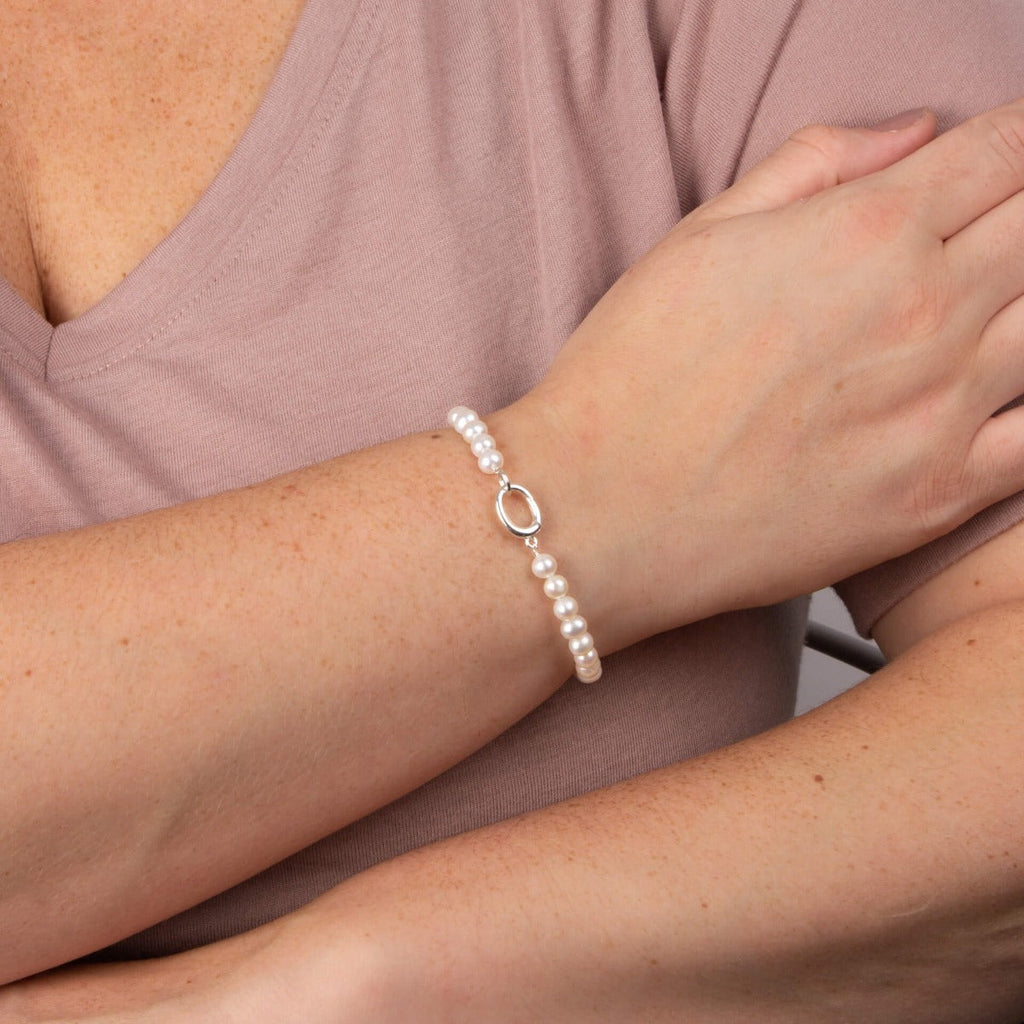 Beginnings White Pearl Charm Bracelet