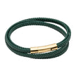 Fred Bennett mehrreihiges geflochtenes grünes Lederarmband