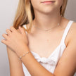 D For Diamond Pearl Station Bracelet with Diamond