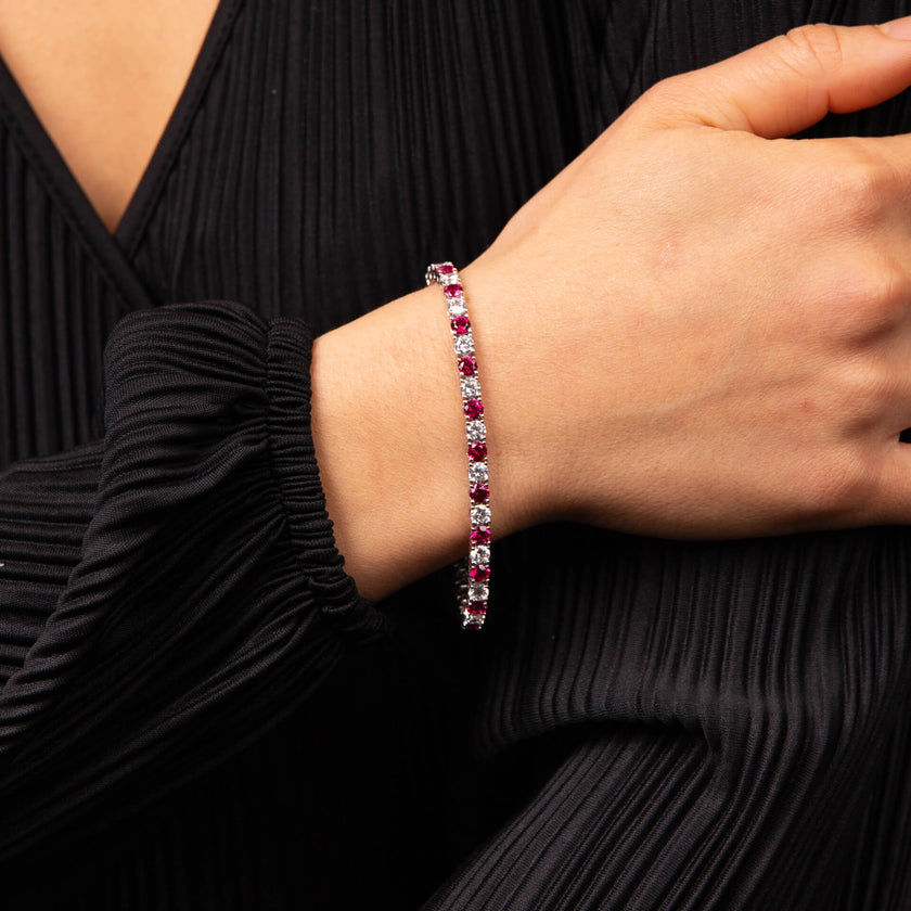 Diamonfire zweifarbiges Zirkonia Tennisarmband