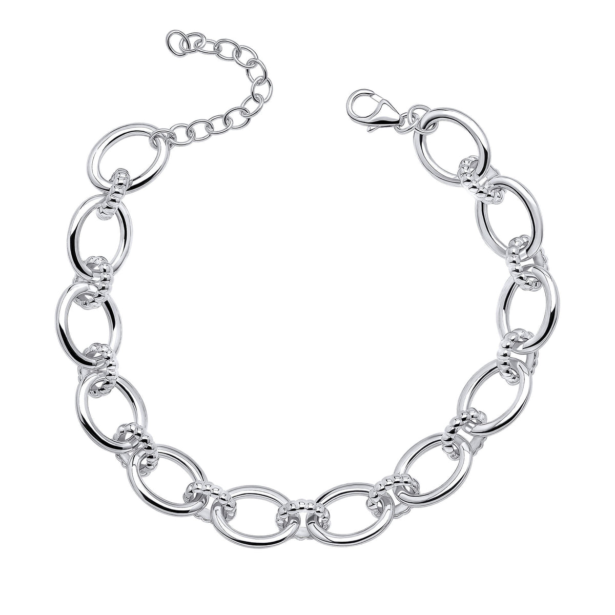 Beginnings Oval Link Bracelet with Textured Connection Links