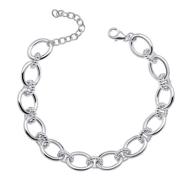 Beginnings Oval Link Bracelet with Textured Connection Links
