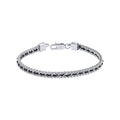 Fred Bennett Stainless Steel Chain Bracelet with Black Nylon Detail