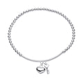 Beginnings Beaded Stretch Bracelet with Heart and Key Charms