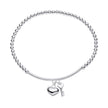 Beginnings Beaded Stretch Bracelet with Heart and Key Charms