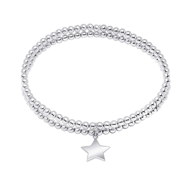 Beginnings Double Row Stretch Bracelet with Star Charm