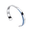 Fred Bennett Armreif aus Edelstahl und blauem PVD
