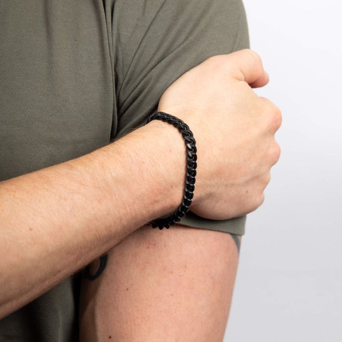 Fred Bennett Black Brushed Curb Chain Bracelet
