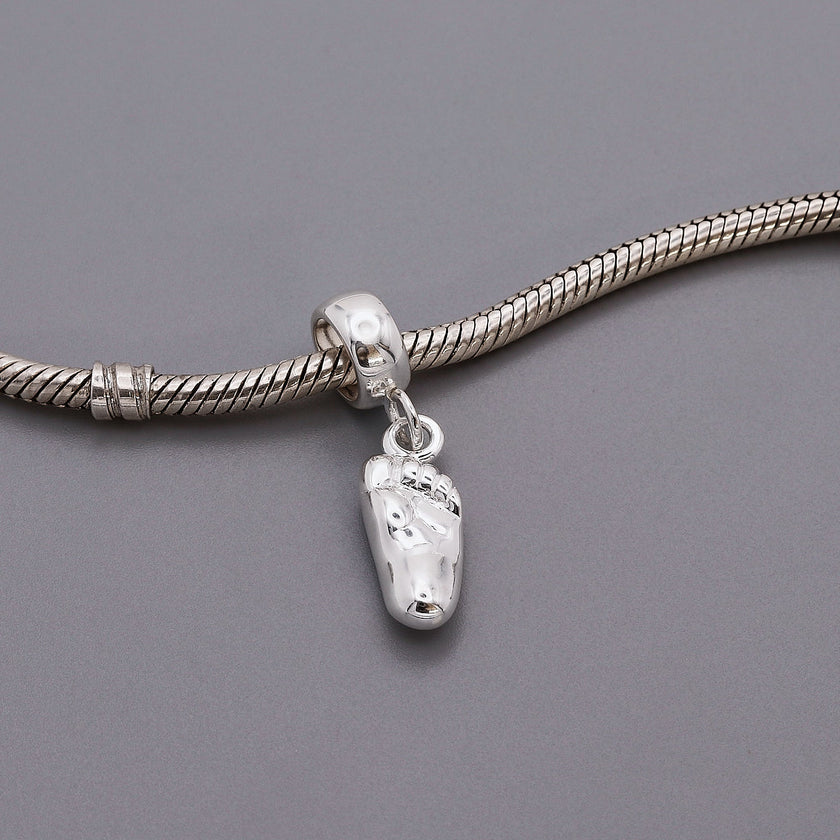 New Baby Personalised Silver Charm