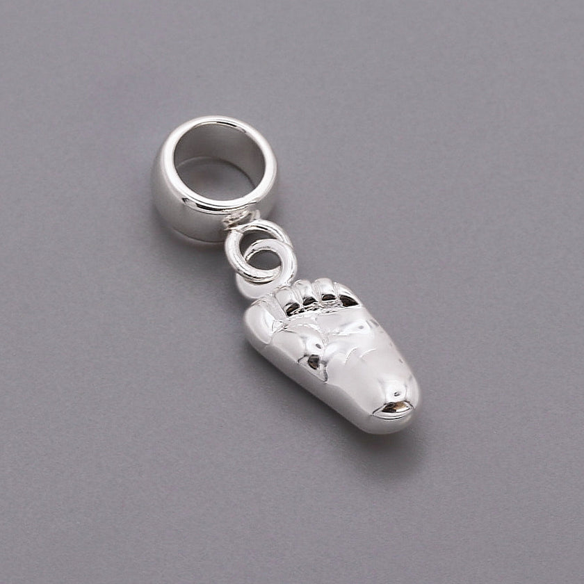 New Baby Personalised Silver Charm
