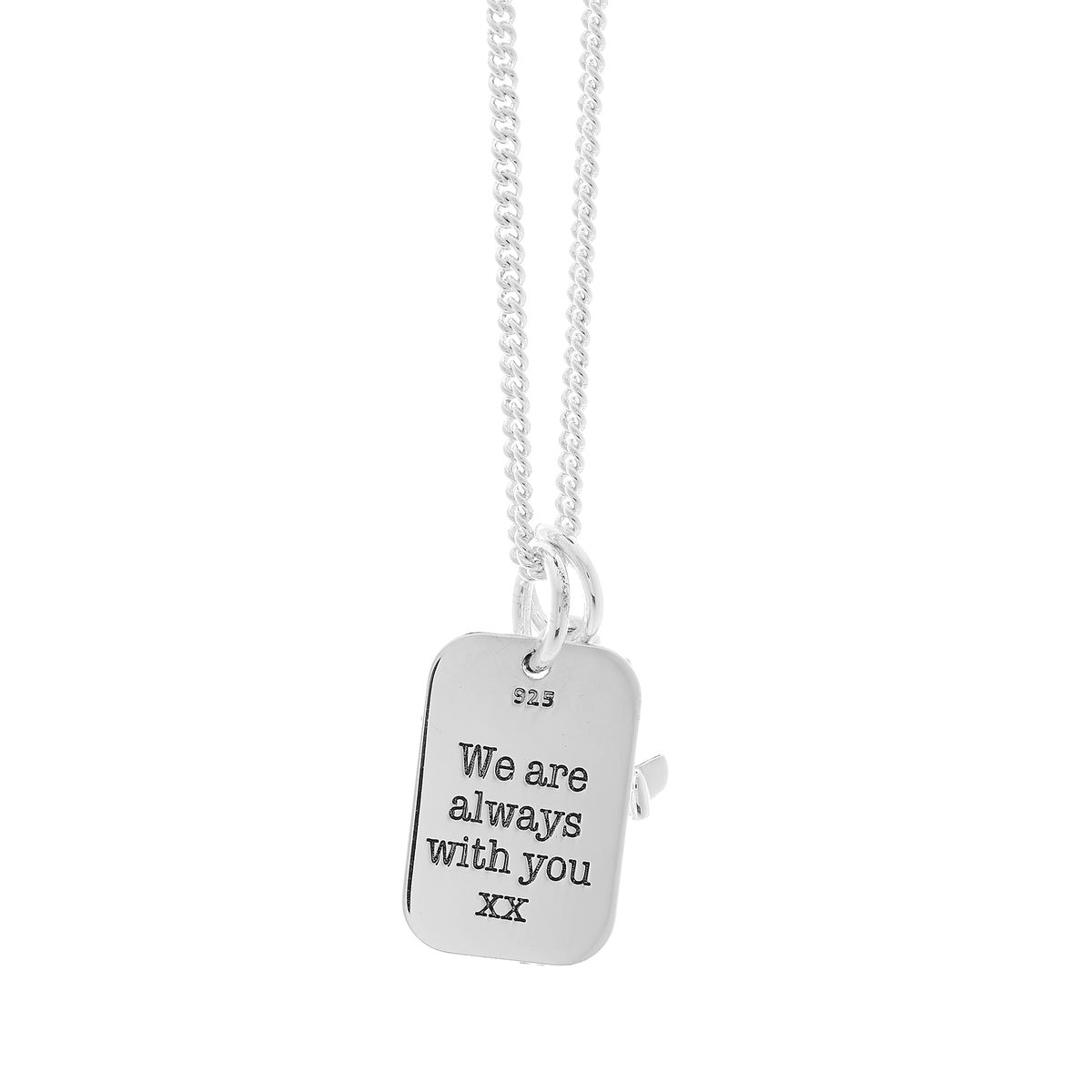 Aeroplane & Personalised Dog Tag Silver Necklace