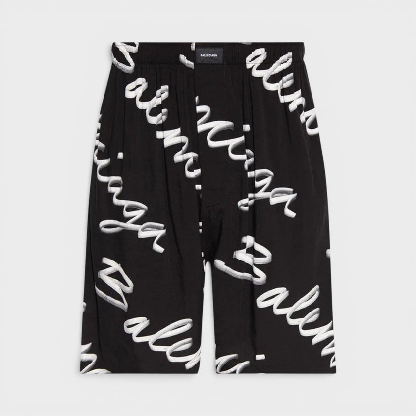 Pyjama Shorts Black White