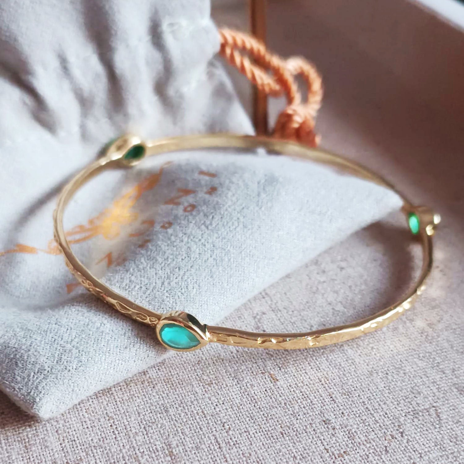 Simi Three Stone Stacking Bangle Pariba Onyx