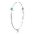 Simi Drie Stenige Stapelarmband: Zilveren Pariba Onyx
