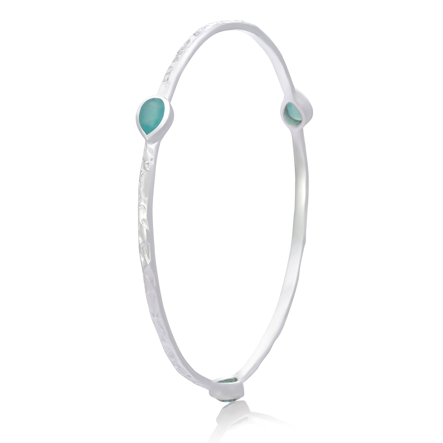 Simi Drie Stenige Stapelarmband: Zilveren Pariba Onyx