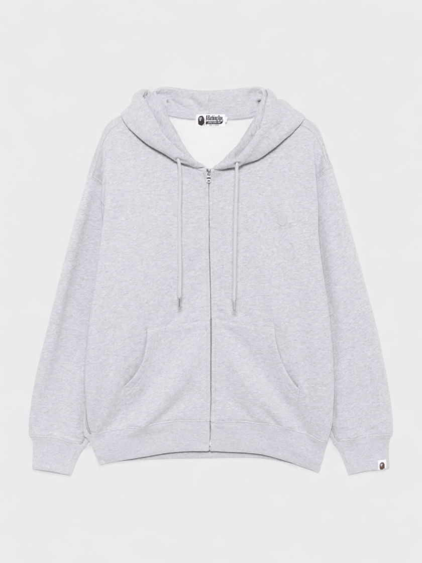Bape One Point Zip Hoodie Grey