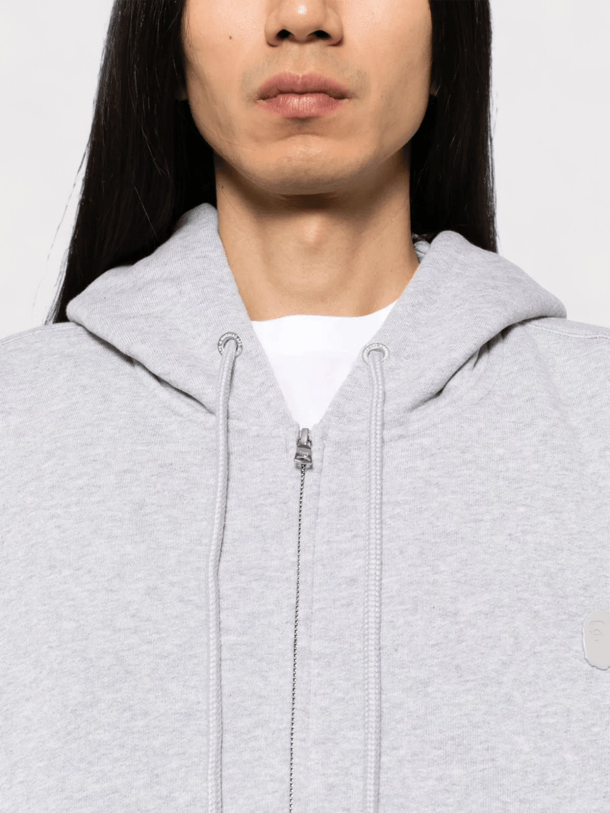Bape One Point Zip Hoodie Grey
