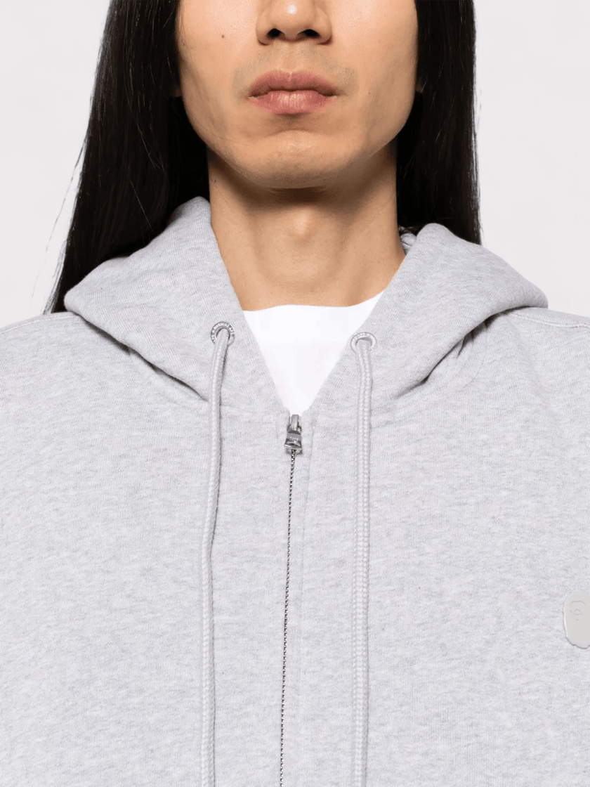 Bape One Point Zip Hoodie Grey