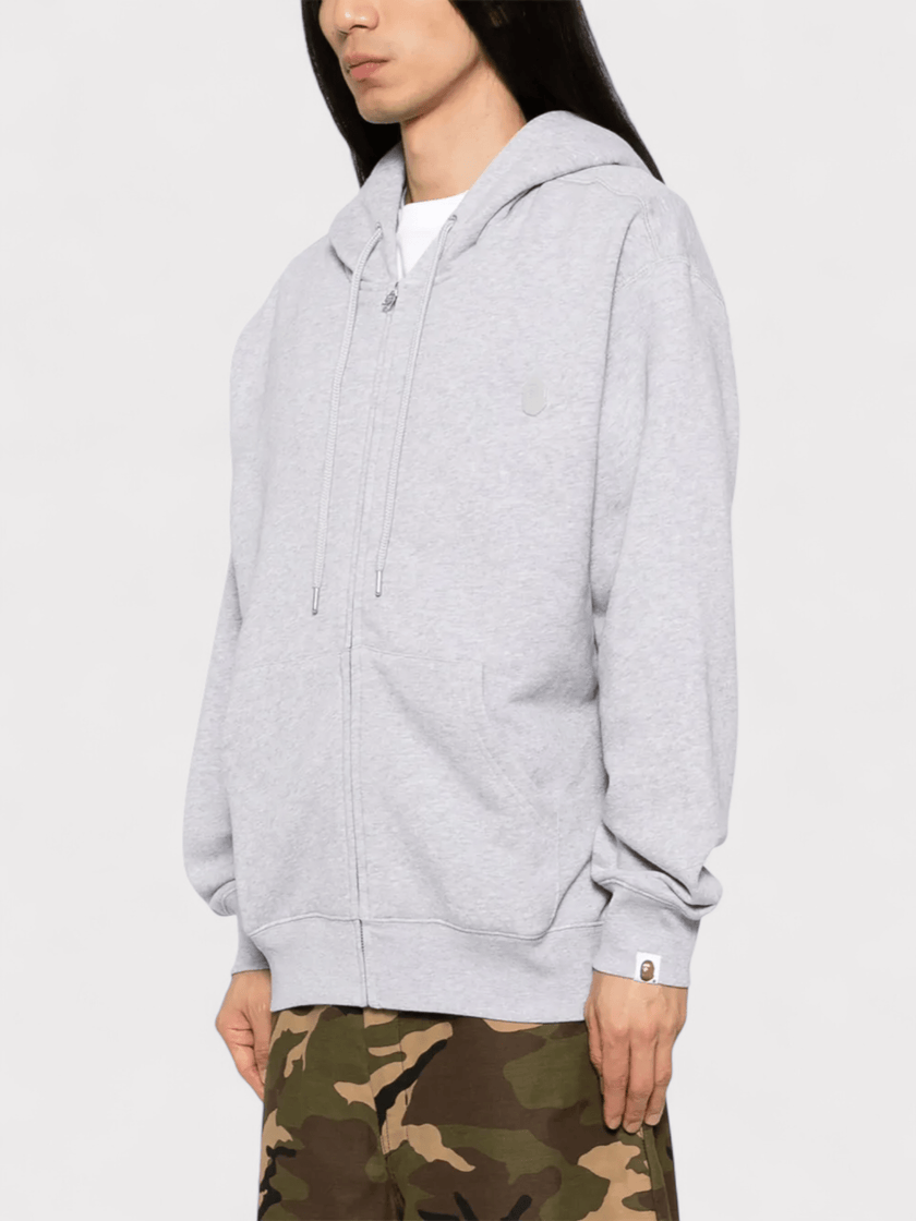 Bape One Point Zip Hoodie Grey