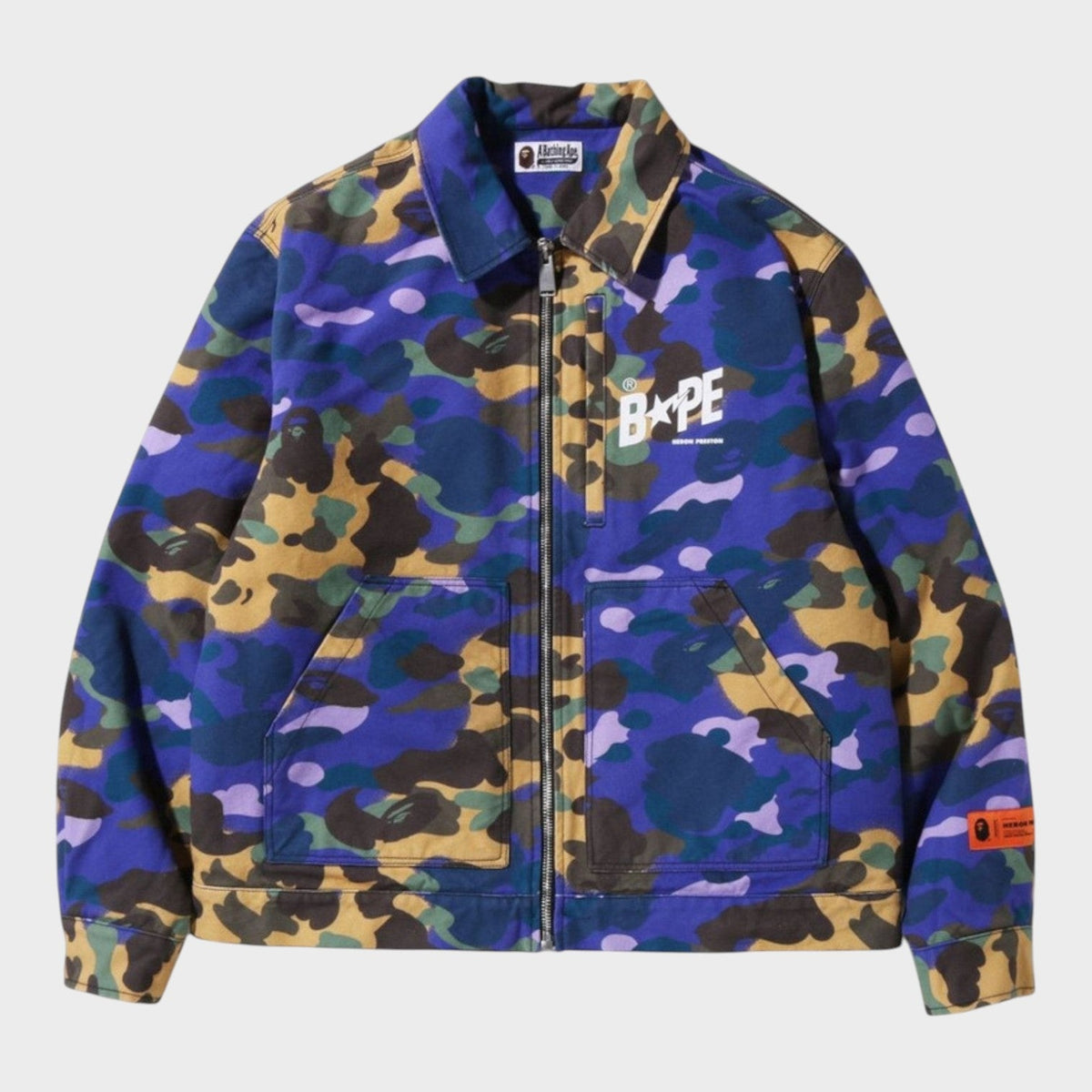 Bape Mix 1St Camo Duck Trucker Jacket Purple