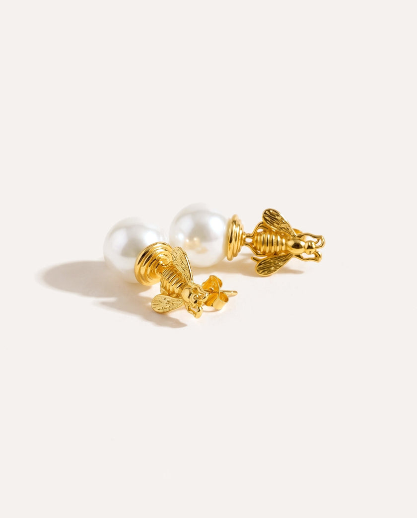Bee Pearl Earrings