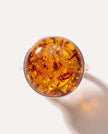 Anillo de cóctel grande de ámbar