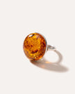 Anillo de cóctel grande de ámbar
