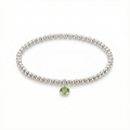 Peridot August Birthstone Bracelet | Stretch Bead Charm Design