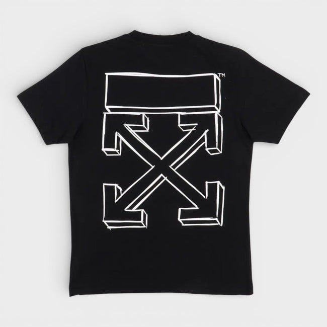 3D Arrow Short Sleeve T-Shirt Black White