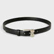 Logo Belt Calf Leather Black Silver