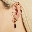 Large Black Star Huggie Earrings