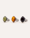 Boho Cherry Red Amber Ring
