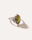 Boho Green Amber Ring