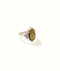 Boho Green Amber Ring