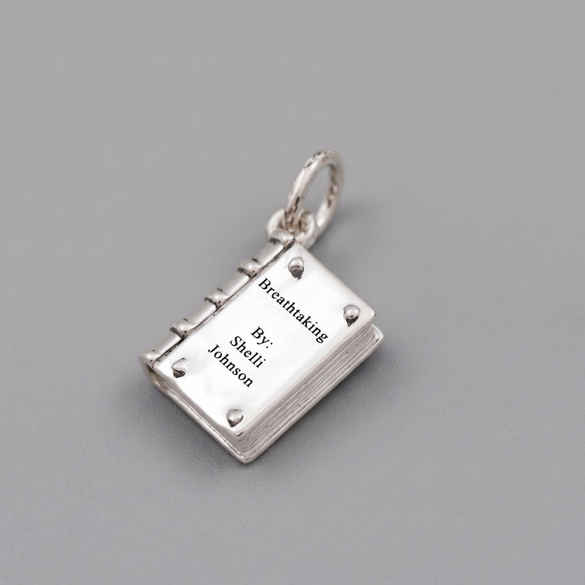 Hardback Book Personalised Silver Charm