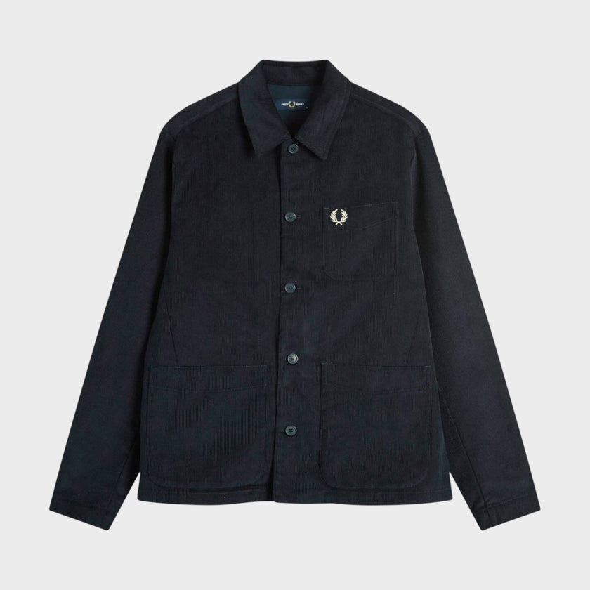 Corduroy Pocket Detail Overshirt in Navy