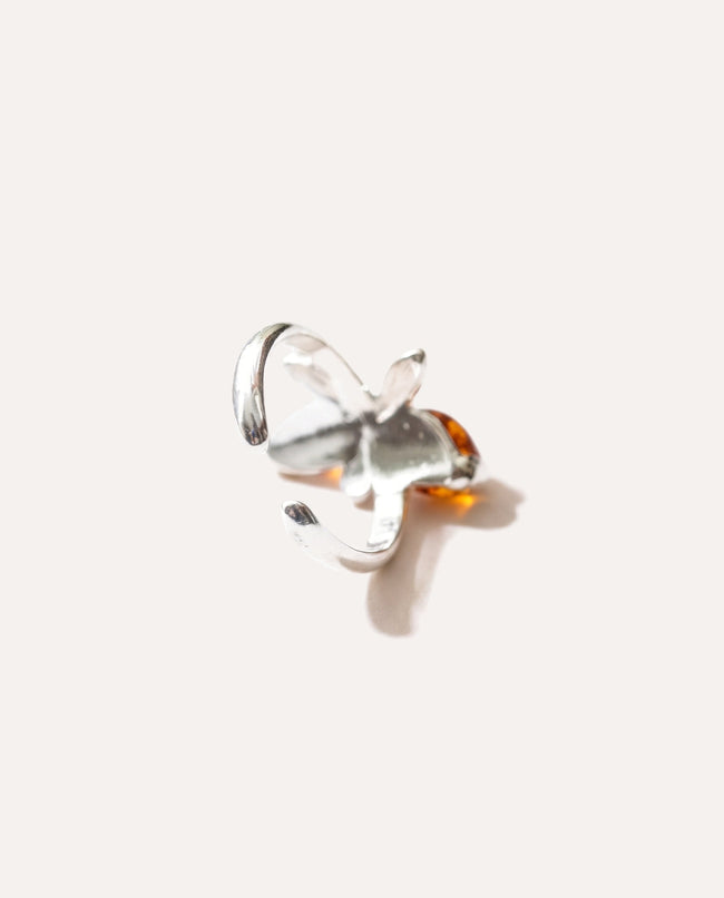 Amber Butterfly Midi Ring