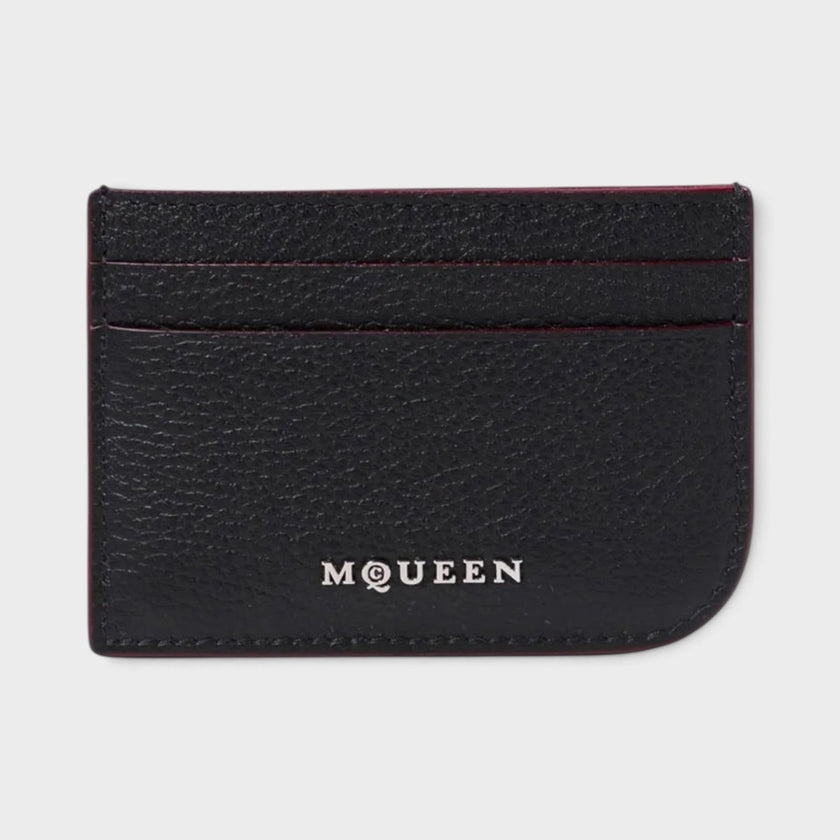 Leather Logo Card Holder Black