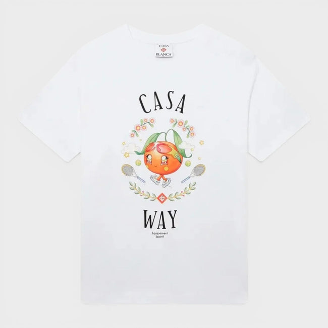 Casa Way Orange Mascot printet T-shirt Hvid