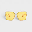 Stainless Steel Square Sunglasses Gold Silver Red Canary