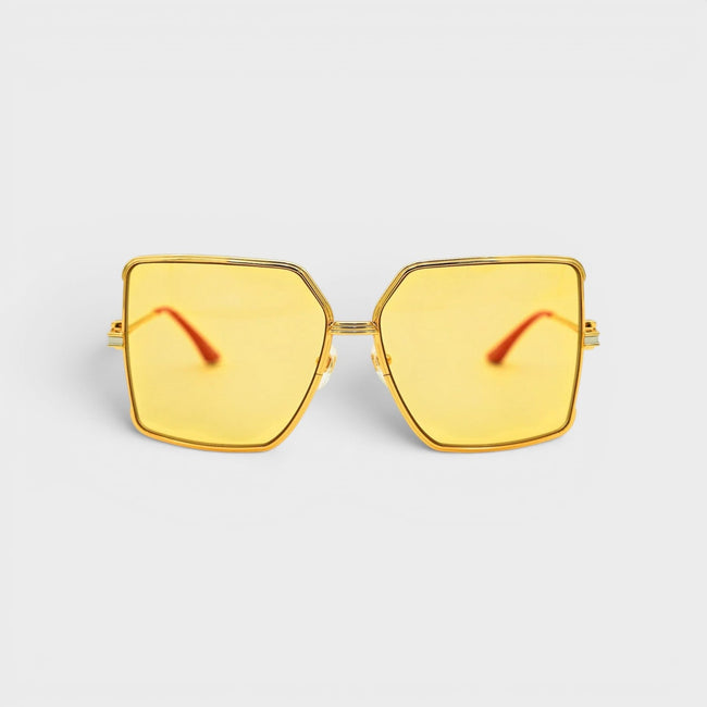 Stainless Steel Square Sunglasses Gold Silver Red Canary